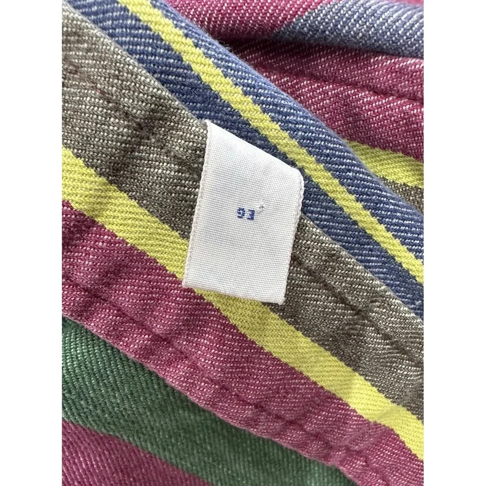VTG 90s Ralph Lauren Colorful Rainbow Strip Long Sleeve Button Shirt / Men's Med